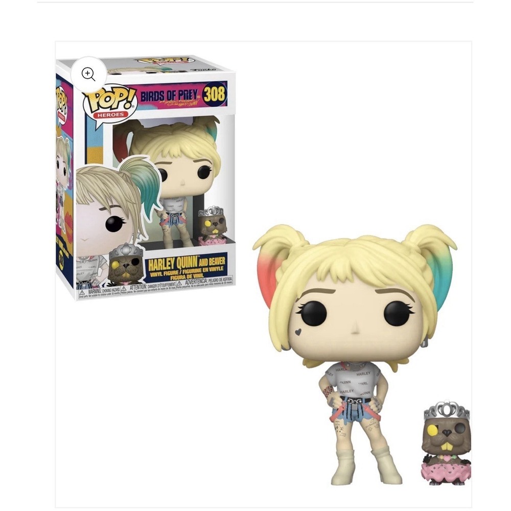 Funko POP! DC Bird of Prey #308 Harley‎ Quinn and Beaver mint condition
